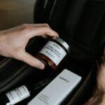 Compact toiletry and personal-care items packed for a short trip