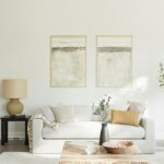 Tidy living room arranged for guests with clear seating and surfaces