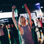 Resistance bands and simple fitness equipment arranged for a home workout