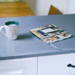 Notebook and groceries used for a simple weekly meal-planning routine